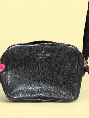 kate spade Black Pebbled Leather Crossbody Camera Bag